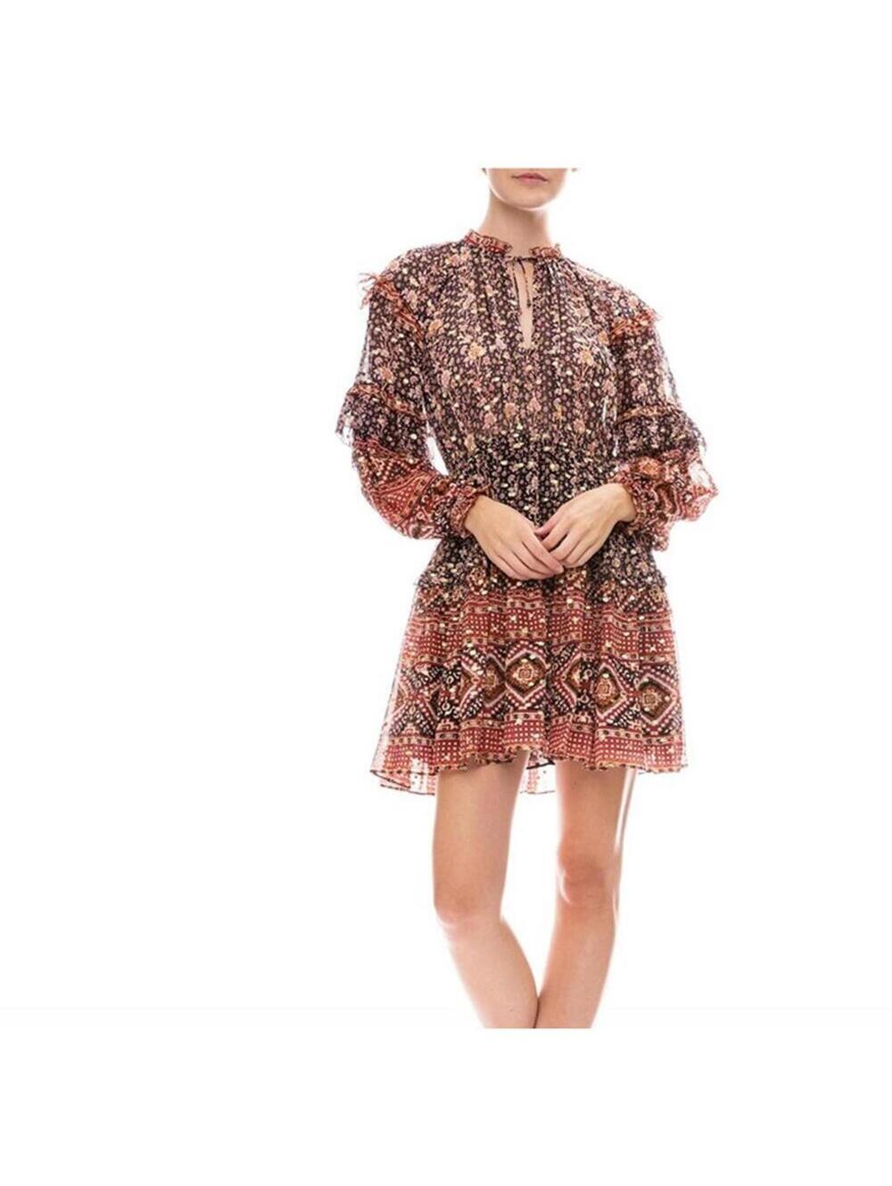 Ulla Johnson Erisa Mini Dress Midnight Silk Lurex Size 2 | Boho Luxury